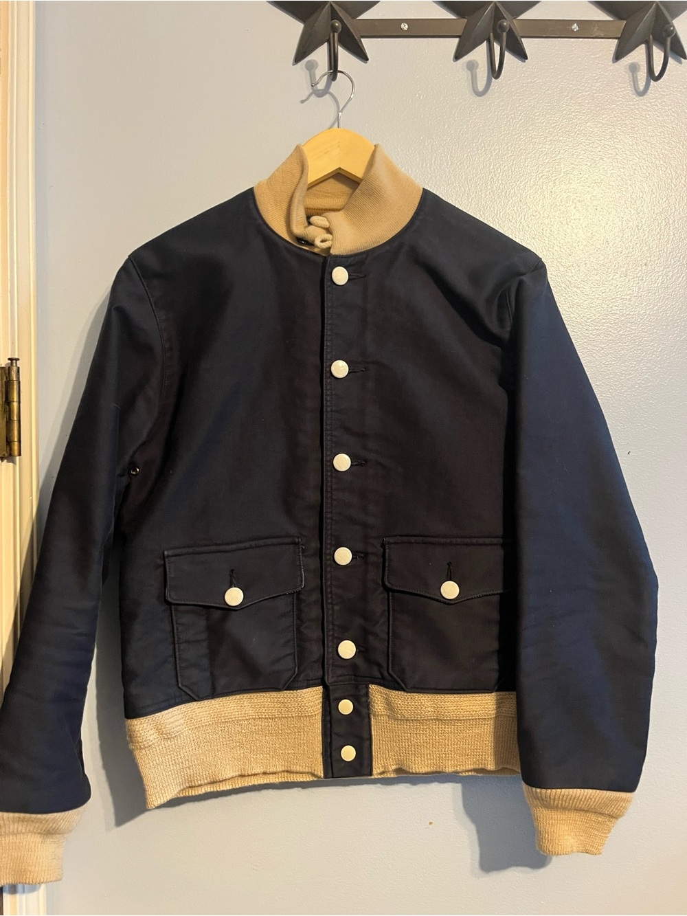 Mister Freedom “Pensacola” Navy and Tan Bomber Jacket
